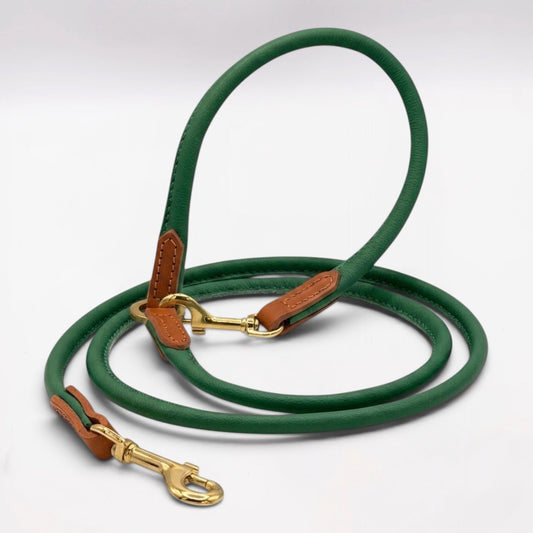 Rolled Soft Leather Long Lead - 165cm | Clover