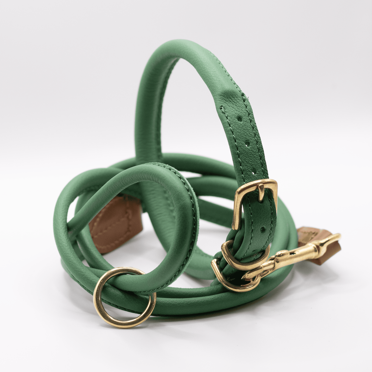 Rolled Soft Leather Dog Collar Clover