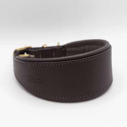 D&H Padded Leather Hound Collar Brown
