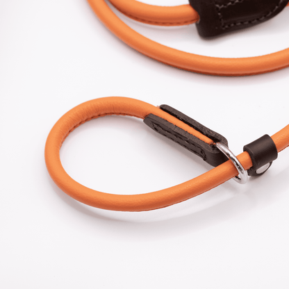 D&H Rolled Soft Leather Slip Lead Orange