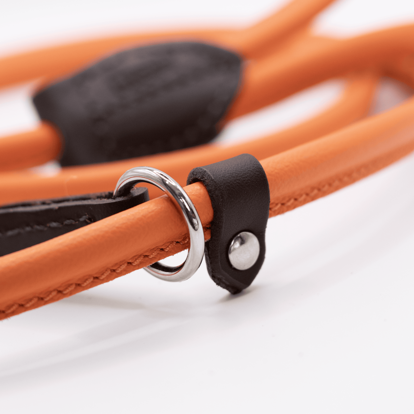 D&H Rolled Soft Leather Slip Lead Orange