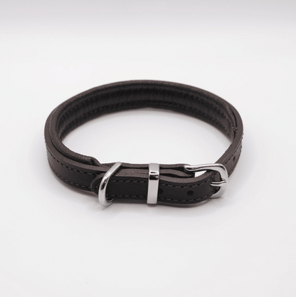 Padded Leather Dog Collar Brown