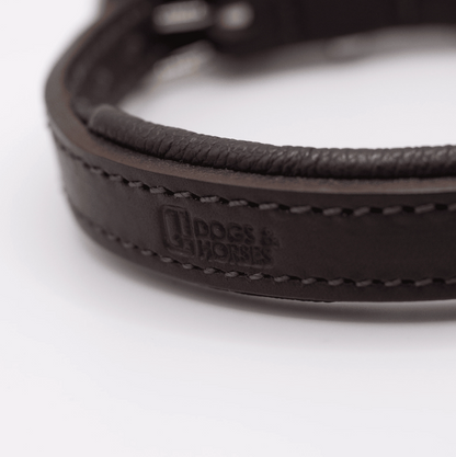 Padded Leather Dog Collar Brown