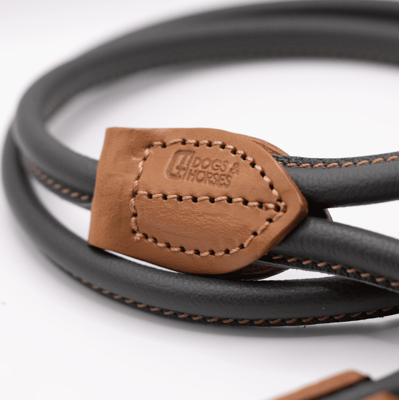 Rolled Soft Leather Dog Lead Racing Green