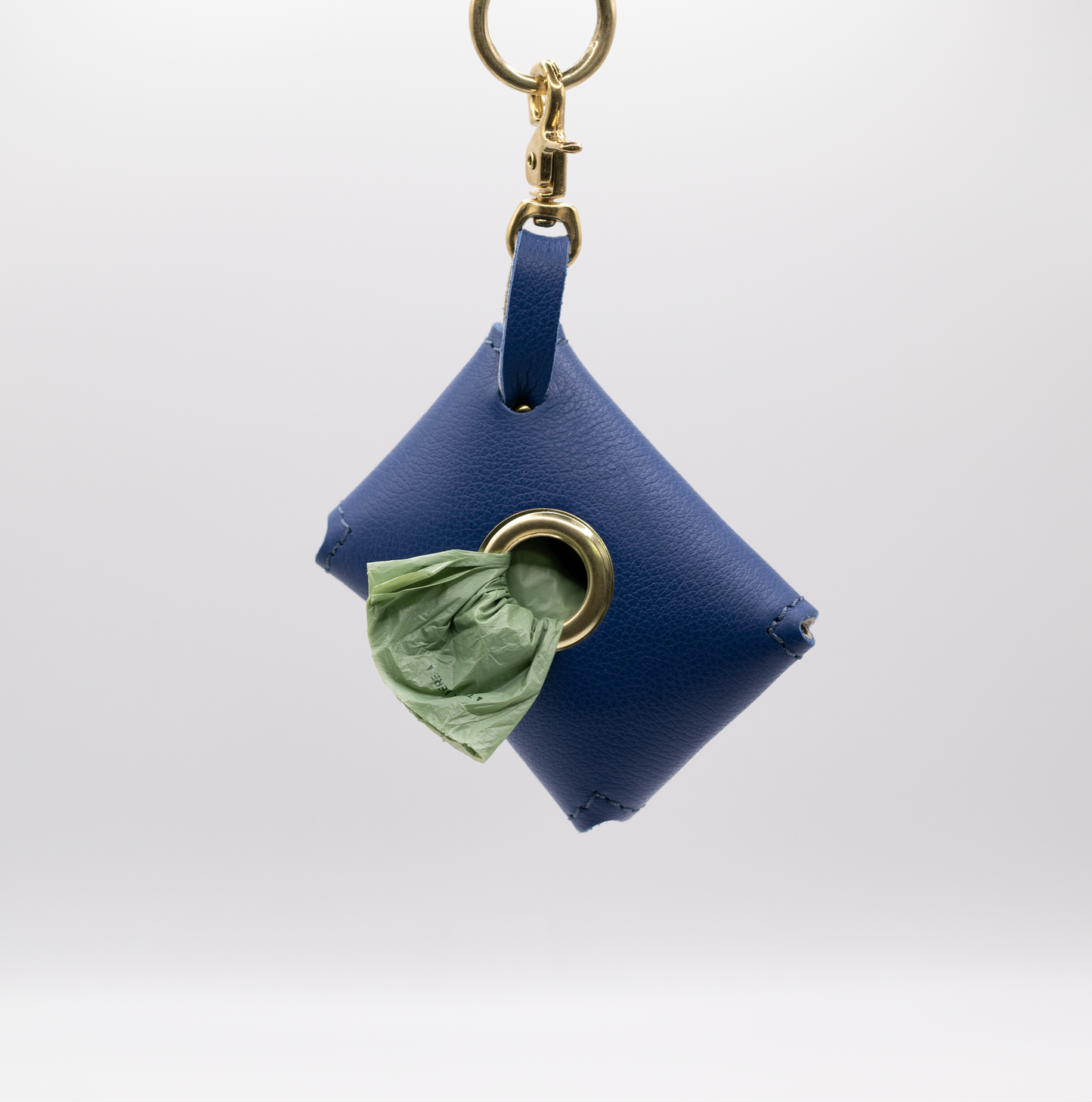 D&H PooSh - Soft Leather Poo Bag Dispenser Electric Blue